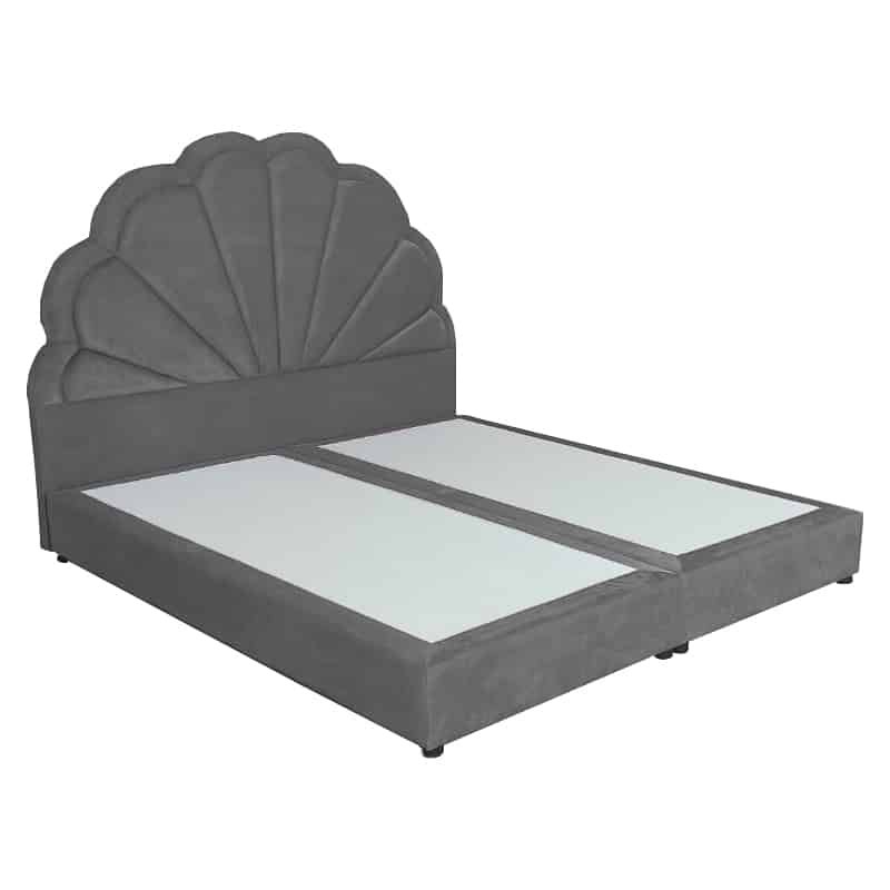 رمادي غامق فيرونا | هيكل سرير من المخمل - ديباج - الصورة 1