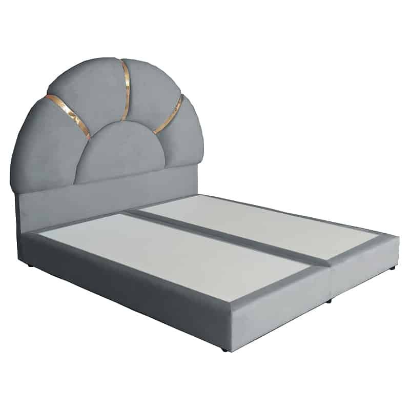 رمادي فاتح Milan | Velvet Bed Frame - Dibaj - Image 1