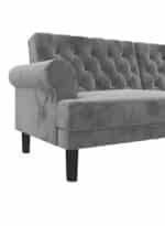 ⁦شوكولا | 3 - مقاعد صوفا من المخمل 212x82x84 سم   - رمادي⁩ - الصورة ⁦5⁩