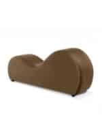 ⁦أريكة استرخاء رومانسية شيزلونج صغيرة سادة من المخمل - بني فاتح - 170x70x40سم⁩ - الصورة ⁦3⁩