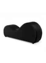 ⁦أريكة استرخاء رومانسية شيزلونج صغيرة سادة من المخمل - أسود - 170x70x40سم⁩ - الصورة ⁦3⁩