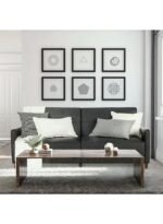 أوديسا  | 2 - مقاعد صوفا من المخمل 193x85x86 سم  - رمادي غامق