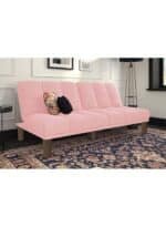 سوسو | 3 - مقاعد صوفا من المخمل 180x84x94 سم  - زهري فاتح