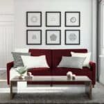 نارا | 3 - مقاعد صوفا من الكتان 193x85x86 سم - برغندي