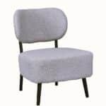 كرسي من البوكليه وأرجل خشب سويدي - رمادي