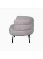 ⁦كرسي من البوكليه والخشب السويدي  60x70x55 سم - رمادي⁩ - الصورة ⁦4⁩