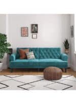 شوكولا | 3 - مقاعد صوفا من المخمل 212x82x84 سم   - تركواز غامق