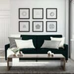 نارا | 3 - مقاعد صوفا من الكتان 193x85x86 سم - أخضر غامق