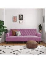 شوكولا | 3 - مقاعد صوفا من المخمل 212x82x84 سم   - بنفسجي فاتح