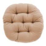 مخده وسادة ديكور منجدة مربعة من المخمل الناعم بتصميم سادة وألوان جذابة - بيج