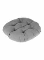 ⁦مخده وسادة ديكور منجدة مربعة من المخمل الناعم بتصميم سادة وألوان جذابة - رمادي⁩ - الصورة ⁦2⁩