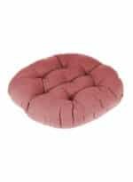 ⁦مخده وسادة ديكور منجدة مربعة من المخمل الناعم بتصميم سادة وألوان جذابة - زهري فاتح⁩ - الصورة ⁦2⁩