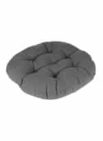 ⁦مخده وسادة ديكور منجدة مربعة من المخمل الناعم بتصميم سادة وألوان جذابة - رمادي غامق⁩ - الصورة ⁦2⁩