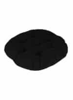 ⁦مخده وسادة ديكور منجدة مربعة من المخمل الناعم بتصميم سادة وألوان جذابة - أسود⁩ - الصورة ⁦2⁩