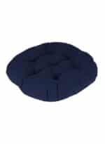 ⁦مخده وسادة ديكور منجدة مربعة من المخمل الناعم بتصميم سادة وألوان جذابة - أزرق غامق⁩ - الصورة ⁦2⁩