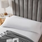 مخده نوم طويلة سادة من مايكروفايبر - أبيض 150x50سم