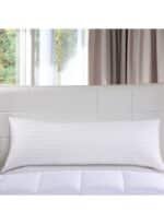 مخده نوم طويلة سادة من مايكروفايبر - أبيض 150x50سم