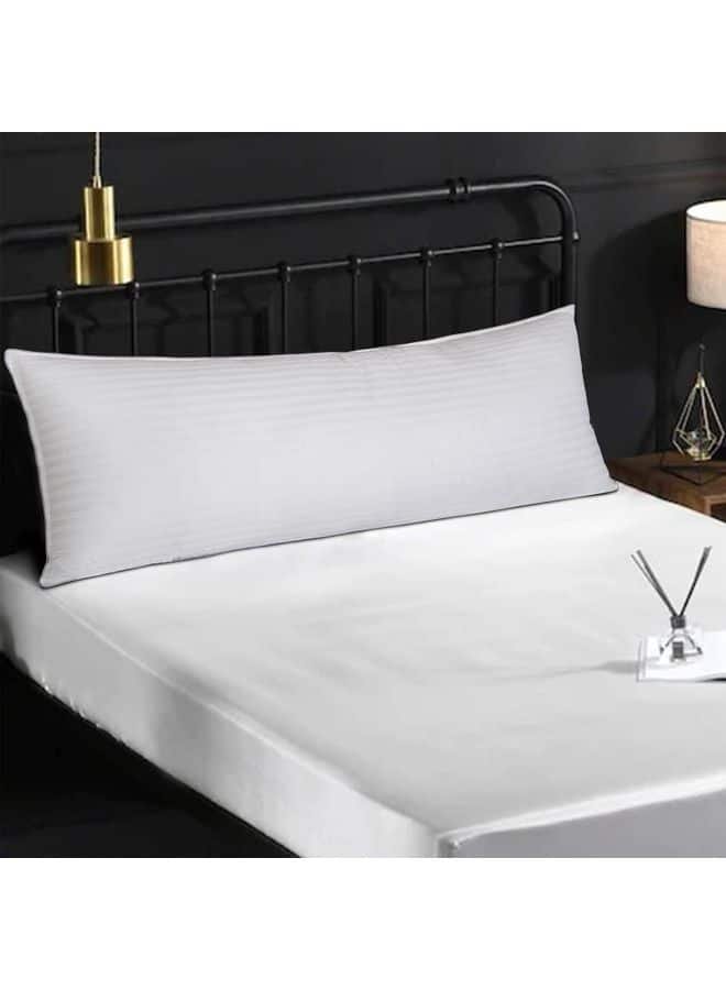 N50008039A_2.jpg مخده نوم طويلة سادة من مايكروفايبر - أبيض 150x50سم - الصورة 1