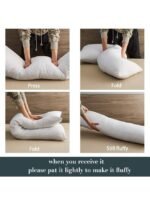 ⁦مخده نوم طويلة سادة من مايكروفايبر - أبيض 150x50سم⁩ - الصورة ⁦3⁩