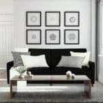 نارا | 3 - مقاعد صوفا من الكتان 193x85x86 سم - أسود