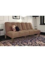 سوسو | 3 - مقاعد صوفا من المخمل 180x84x94 سم  - بني فاتح