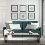 نارا | 3 - مقاعد صوفا من الكتان 193x85x86 سم - تركواز