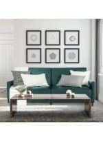 نارا | 3 - مقاعد صوفا من الكتان 193x85x86 سم - تركواز