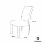 ⁦كرسي جانبي| من مخمل والخشب السويدي  - بيج -100x51x62 سم⁩ - الصورة ⁦2⁩