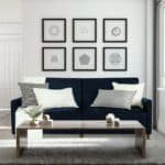 أوديسا  | 2 - مقاعد صوفا من المخمل 193x85x86 سم  - كحلي