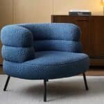 كرسي من البوكليه والخشب السويدي  60x70x55 سم - أزرق