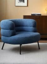 كرسي من البوكليه والخشب السويدي  60x70x55 سم - أزرق