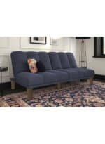 سوسو | 3 - مقاعد صوفا من المخمل 180x84x94 سم  - رمادي غامق