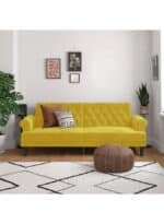 شوكولا | 3 - مقاعد صوفا من المخمل 212x82x84 سم   - ذهبي