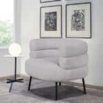 كرسي من البوكليه والخشب السويدي  60x70x55 سم - رمادي