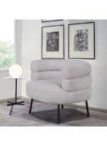 كرسي من البوكليه والخشب السويدي  60x70x55 سم - رمادي