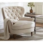 كرسي جانبي| من الكتان والخشب السويدي MDF - بيج