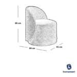 ⁦كرسي جانبي من البوكليه والخشب السويدي - بيج فاتح⁩ - الصورة ⁦2⁩