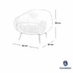 ⁦كرسي جانبي من البوكليه والخشب السويدي - بيج فاتح⁩ - الصورة ⁦2⁩