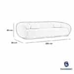 ⁦3مقاعد|كنبة من البوكليه والخشب السويدي - أبيض⁩ - الصورة ⁦2⁩