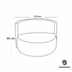 ⁦كرسي جانبي| من مخمل والخشب السويدي  - برتقالي -110x85 سم⁩ - الصورة ⁦2⁩