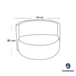 ⁦كرسي جانبي| من مخمل والخشب السويدي  - بيج -110x85 سم⁩ - الصورة ⁦2⁩