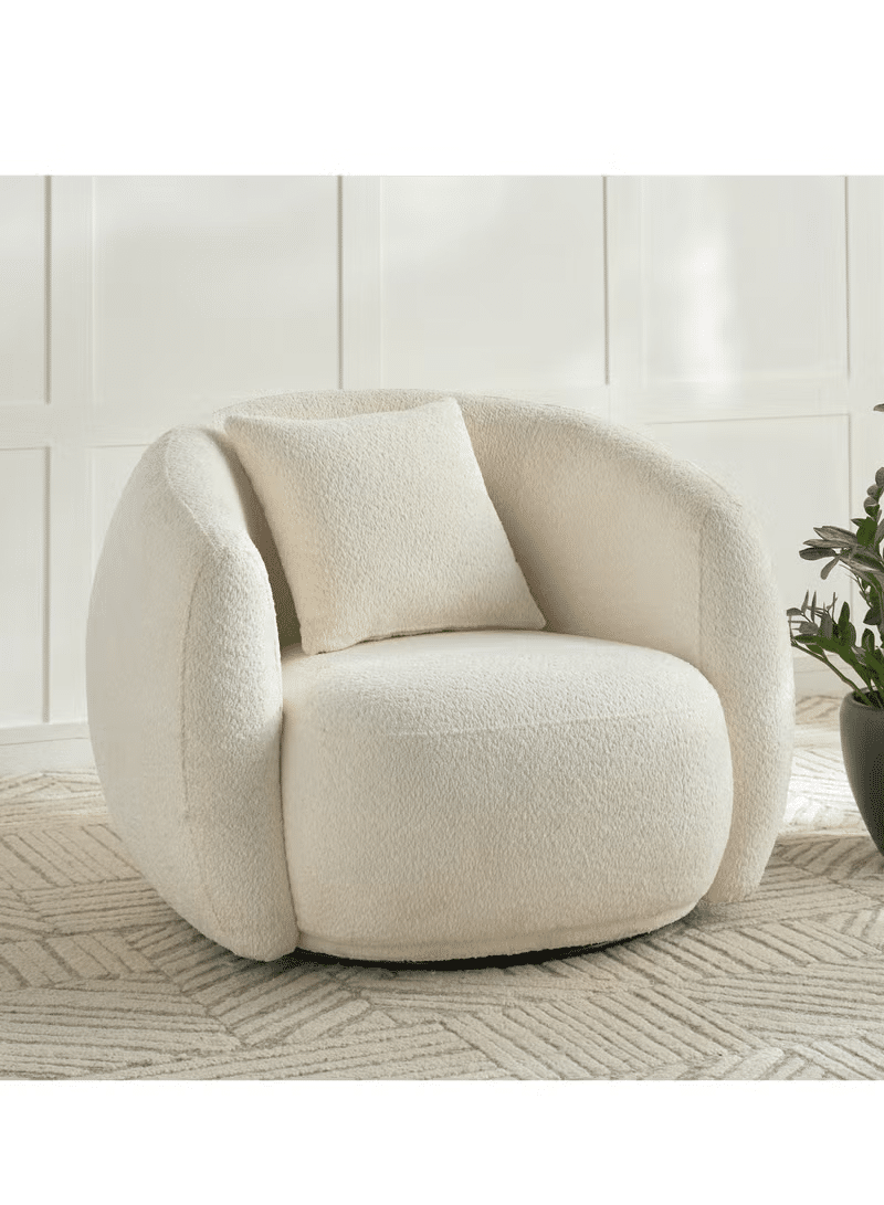 11 كرسي من البوكليه وأرجل خشب سويدي - بيج - الصورة 1