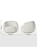 ⁦كرسي من البوكليه وأرجل خشب سويدي - بيج⁩ - الصورة ⁦6⁩